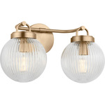 Preston Bathroom Vanity Light - Satin Brass / Clear