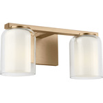 Holden Bathroom Vanity Light - Satin Brass / Milk / Clear