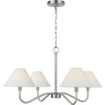 Eldon Chandelier - Brushed Nickel / White Linen