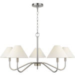 Eldon Chandelier - Brushed Nickel / White Linen