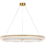 Pierce Ring Chandelier - Burnished Brass / Clear