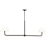 Fiona Linear Chandelier - Aged Iron / White Linen
