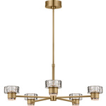 Holsted Chandelier - Estate Brass / Clear