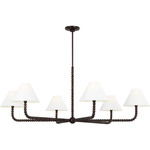 Fiona Chandelier - Aged Iron / White Linen