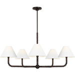 Fiona Chandelier - Aged Iron / White Linen