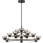 Holsted Tier Chandelier - Aged Iron / Clear