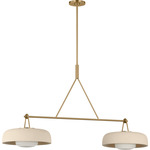 Liora Linear Chandelier - Estate Brass / Ivory Stoneware
