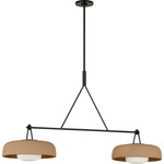 Liora Linear Chandelier - Aged Iron / Toast Stoneware