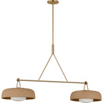 Liora Linear Chandelier - Estate Brass / Toast Stoneware