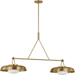 Liora Steel Linear Chandelier - Estate Brass / Matte Opal