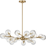 Atticus Chandelier - Satin Brass / Clear