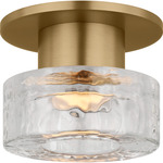 Holsted Solitaire Ceiling Light - Estate Brass / Clear