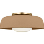 Liora Ceiling Flush Light - Estate Brass / Toast Stoneware