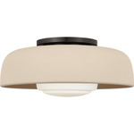 Liora Ceiling Flush Light - Aged Iron / Ivory Stoneware