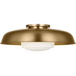 Liora Steel Ceiling Flush Light - Estate Brass / Matte Opal