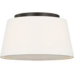 Hale Ceiling Flush Light - Aged Iron / White Linen