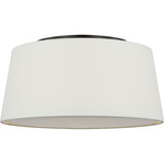 Hale Ceiling Flush Light - Aged Iron / White Linen
