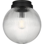 Preston Ceiling Flush Light - Midnight Black / Clear