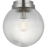 Preston Ceiling Flush Light - Brushed Nickel / Clear