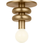 Malcolm Double Ring Solitaire Ceiling Light - Satin Brass