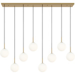 Sorelle Linear Multi Light Chandelier - Estate Brass / Opal Acid Etched