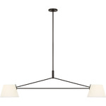 Hale Linear Chandelier - Aged Iron / White Linen