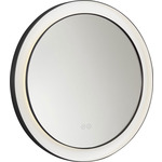 Chopin Round Color-Select LED Illuminated Mirror - Midnight Black / Mirror