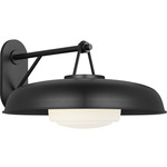 Liora Dome Outdoor Wall Light - Textured Black / Matte Opal