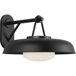 Liora Dome Outdoor Wall Light - Textured Black / Matte Opal