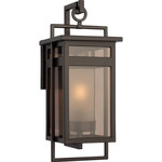 Fairhaven Outdoor Wall Light - Truffle / Smoke Outer / Acid Etched Inner