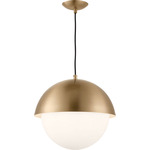 Hyde Pendant - Satin Brass / Opal
