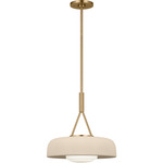 Liora Dome Pendant - Estate Brass / Ivory Stoneware