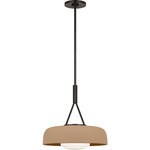 Liora Dome Pendant - Aged Iron / Toast Stoneware