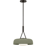 Liora Dome Pendant - Aged Iron / Sage Stoneware