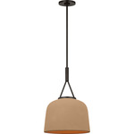 Liora Pendant - Aged Iron / Toast Stoneware