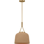 Liora Pendant - Estate Brass / Toast Stoneware