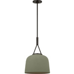 Liora Pendant - Aged Iron / Sage Stoneware