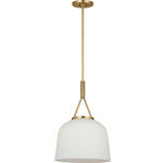 Liora Glass Pendant - Estate Brass / Opal Acid Etched