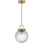 Preston Pendant - Satin Brass / Clear