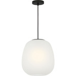 Nico Pendant - Midnight Black / Opal Etched