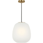 Nico Pendant - Satin Brass / Opal Etched