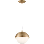 Hyde Pendant w/ Bulb - Satin Brass / Opal