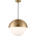 Hyde Pendant w/ Bulb - Satin Brass / Opal