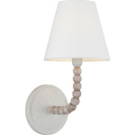 Fiona Wall Sconce - Aged Pewter / White Linen