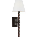 Fiona Torch Wall Sconce - Aged Iron / White Linen