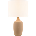 Sayer Table Lamp - Toast Stoneware / White Linen