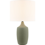 Sayer Table Lamp - Sage Stoneware / White Linen