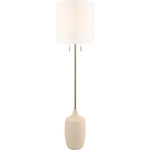 Sayer Floor Lamp - Ivory Stoneware / White Linen