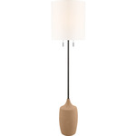 Sayer Floor Lamp - Toast Stoneware / White Linen