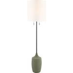 Sayer Floor Lamp - Sage Stoneware / White Linen